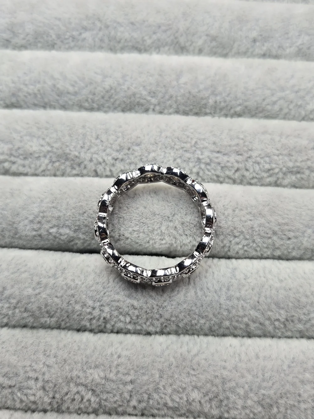 Size 9 Champagne Colored Morganite Rhodium Plated Bomb Party Ring